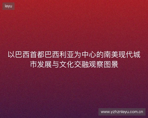 以巴西首都巴西利亚为中心的南美现代城市发展与文化交融观察图景